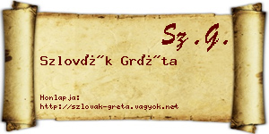 Szlovák Gréta névjegykártya